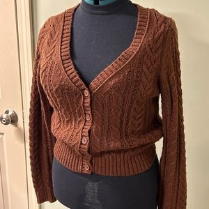 American eagle cable knit cardigan sweater